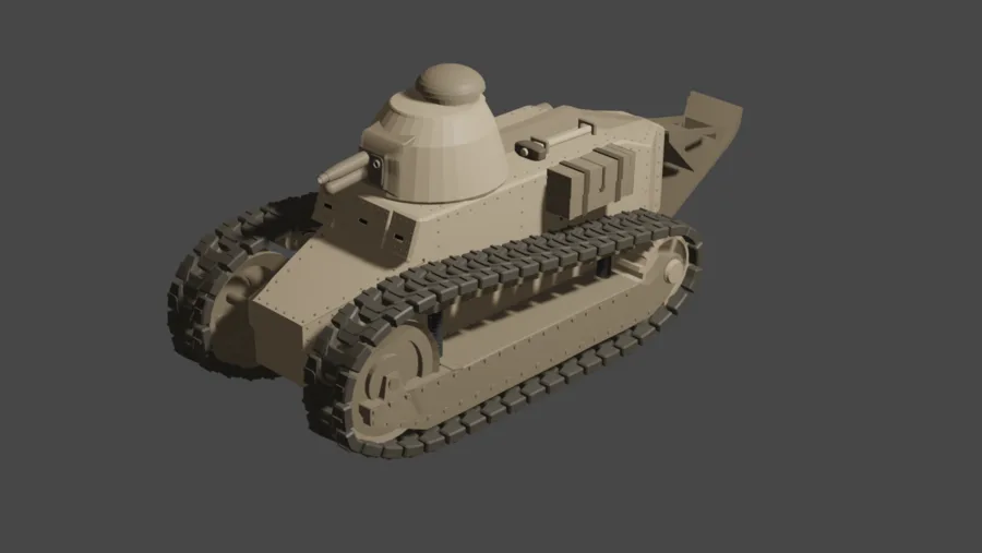 Renault FT-17, modelled in Blender